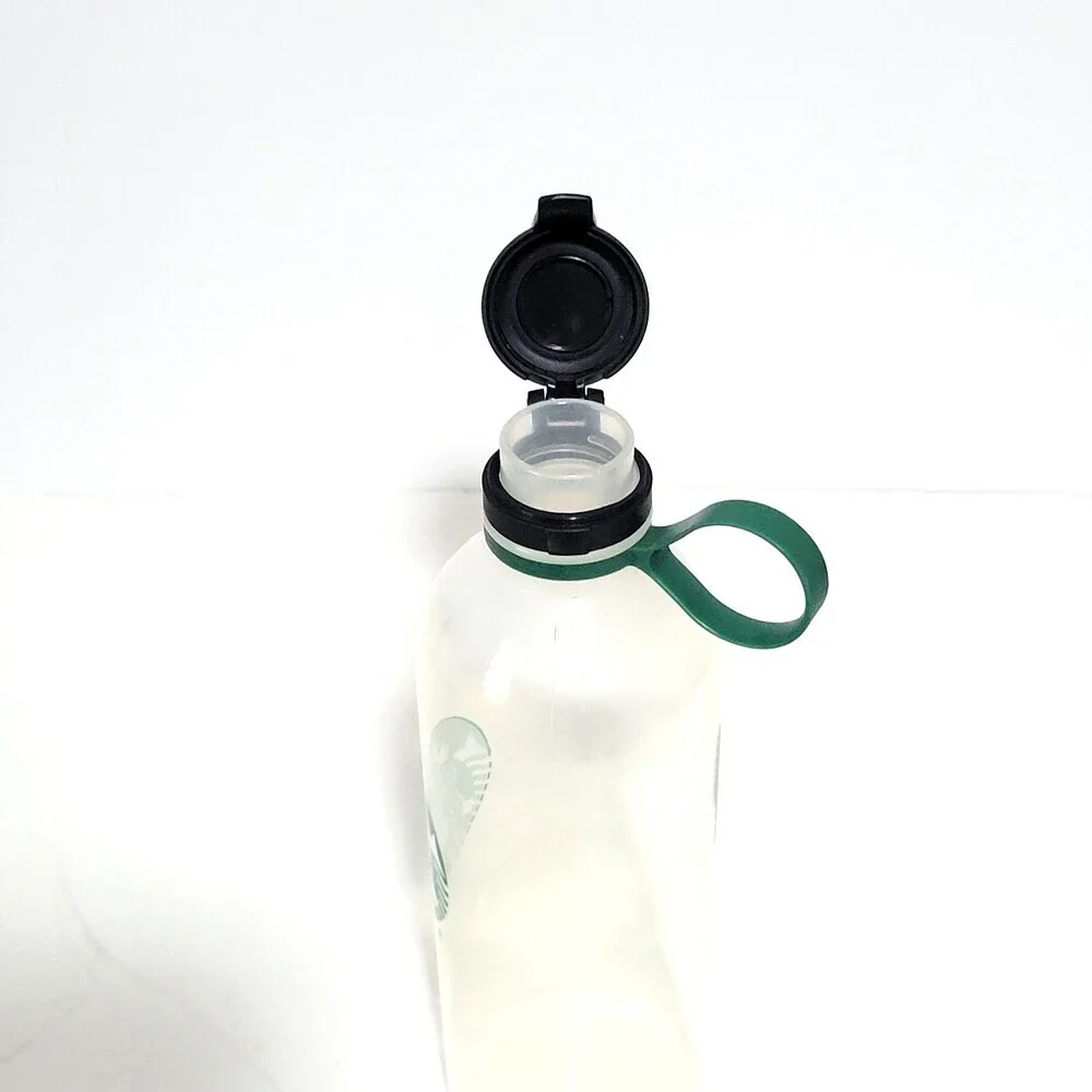 Starbucks Water Bottle Classic Siren Plastic Reusable 24 oz. Clear Flip-Top Lid